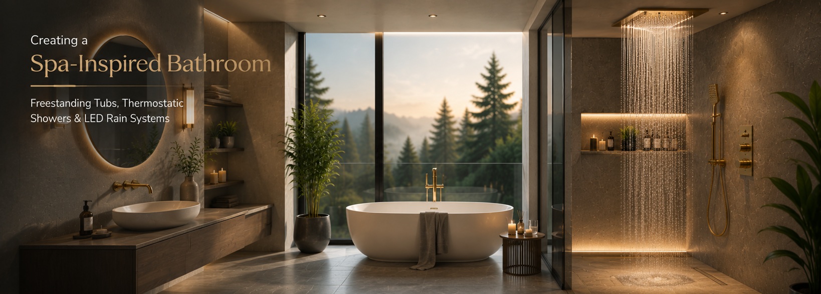 Freestanding Tubs Thermostatic Showers LED Rain Systems